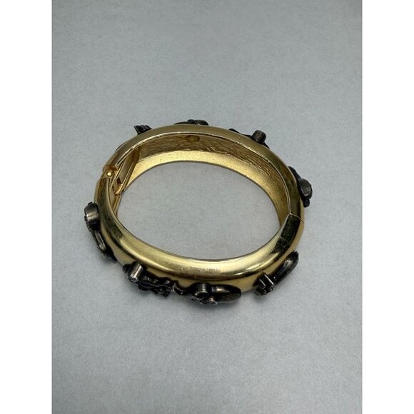 Vintage Gold & Silver Tone Animal Safari Statement Bracelet Monkey Elephant Rare - Picture 7 of 10